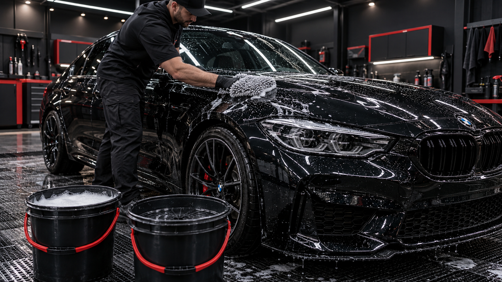 TWO-BUCKET WASH METHOD ON A CERAMIC-COATED CAR
