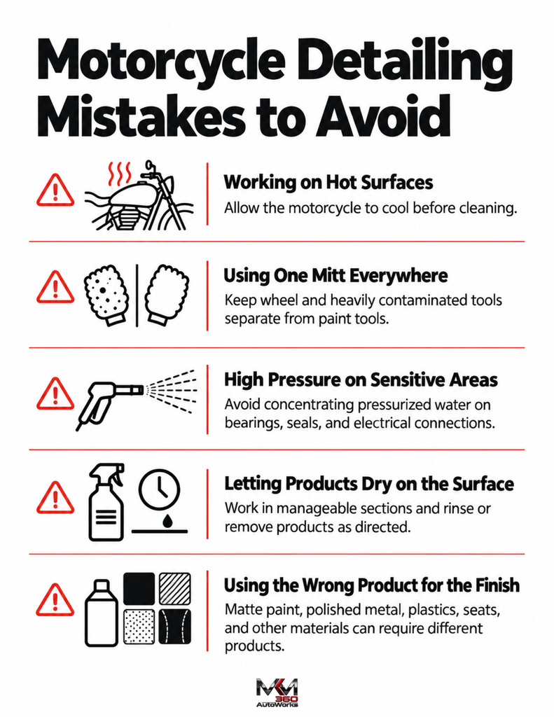 Motorcycle Detailing Mistakes to Avoid - Infographic